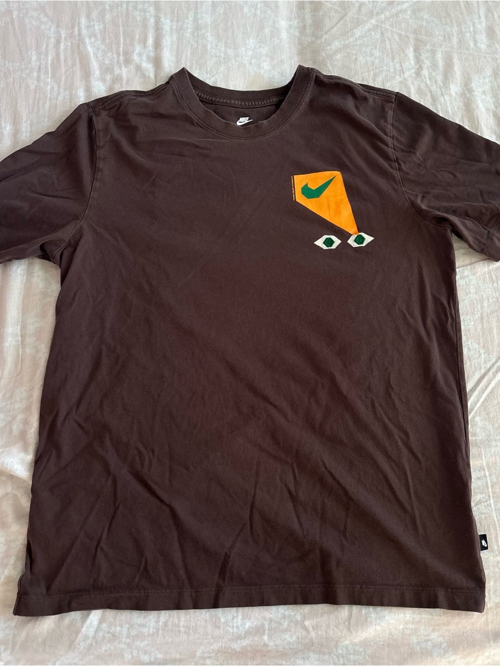 Nike Brown Short-Sleeve Tee with Orange & Green Graphic